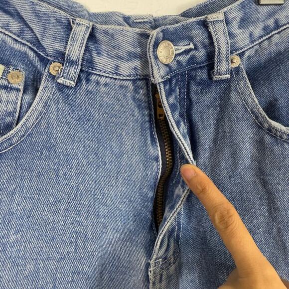 VTG Retro Revolt Denim Jeans Size 12 Embroidered Fish Raw Hem Straight *Read - Picture 3 of 13